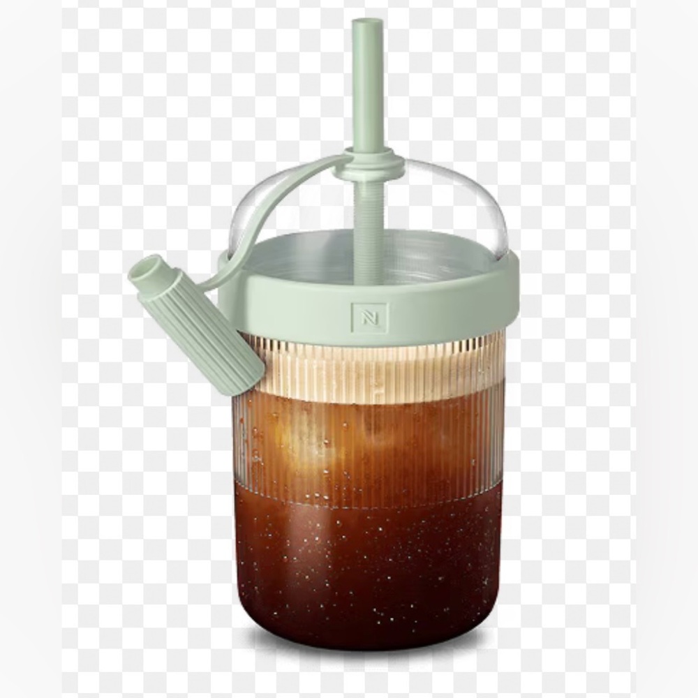 NWT Limited Edition Nespresso Nomad Iced Tumbler with Straw Aquamarine